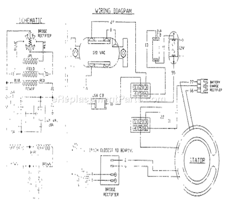 Page C Diagram and Parts List for 9431-0  Briggs and Stratton Generator